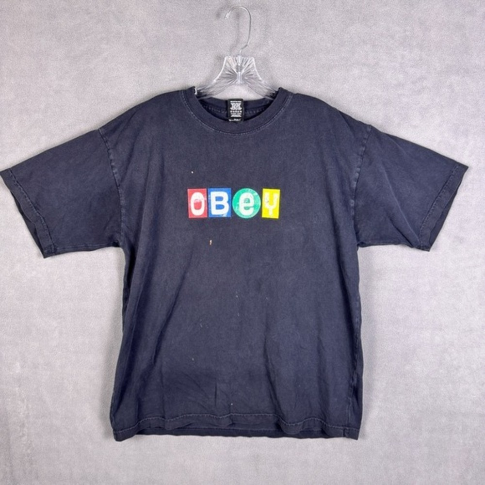 Obey Propaganda Men's‎ L Shirt "eBay" Black Short Sleeve Vintage Read!